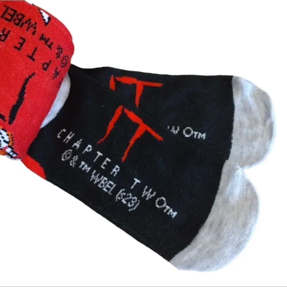 WB IT Chapter Pennywise Prints 5‎ Pairs Low Cut Ankle Socks NWT